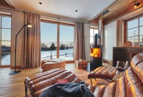 Ausblick in das schneebedeckte Sauerland aus dem Bergchalet Ausblick in das schneebedeckte Sauerland aus dem Bergchalet