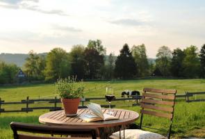 Terrasse im Grünen mit Blick auf Schmallenberg.