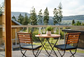 Balkon im Nest mit Blick in die Natur auf Schmallenberg